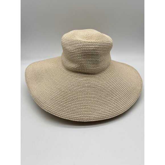 ERIC JAVITS Bella packable women's wide brim floppy sun hat with UPF 50+ NATURAL - Picture 4 of 10